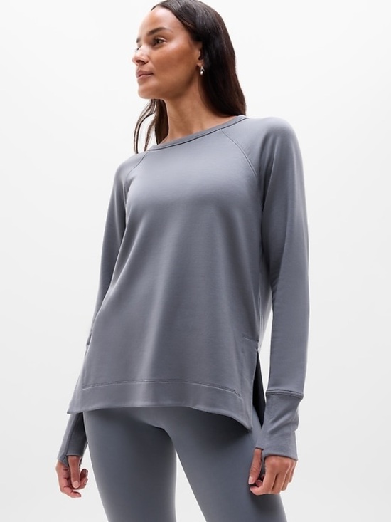Athleta Tops - Athleta Coaster Luxe Recover Sweatshirt Slate